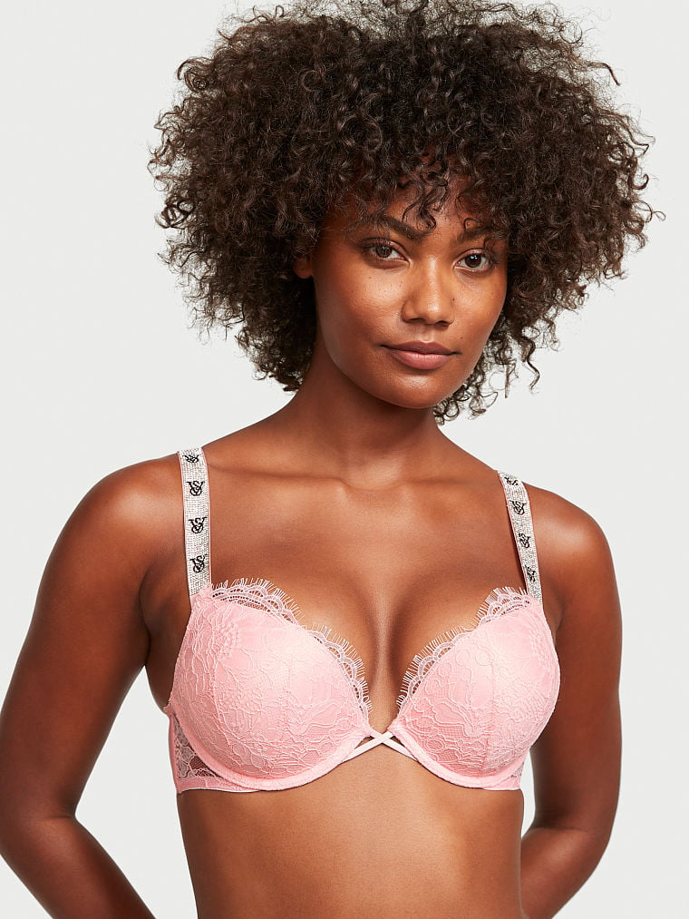 Victoria's Secret Bombshell Push-up Adds 2 Cup Bra Red Crochet/Nude 30A:  Buy Online at Best Price in UAE 