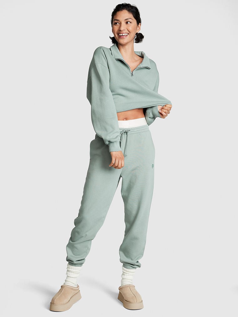Buy Pink Premium Fleece Slim Sweatpants online in Dubai
