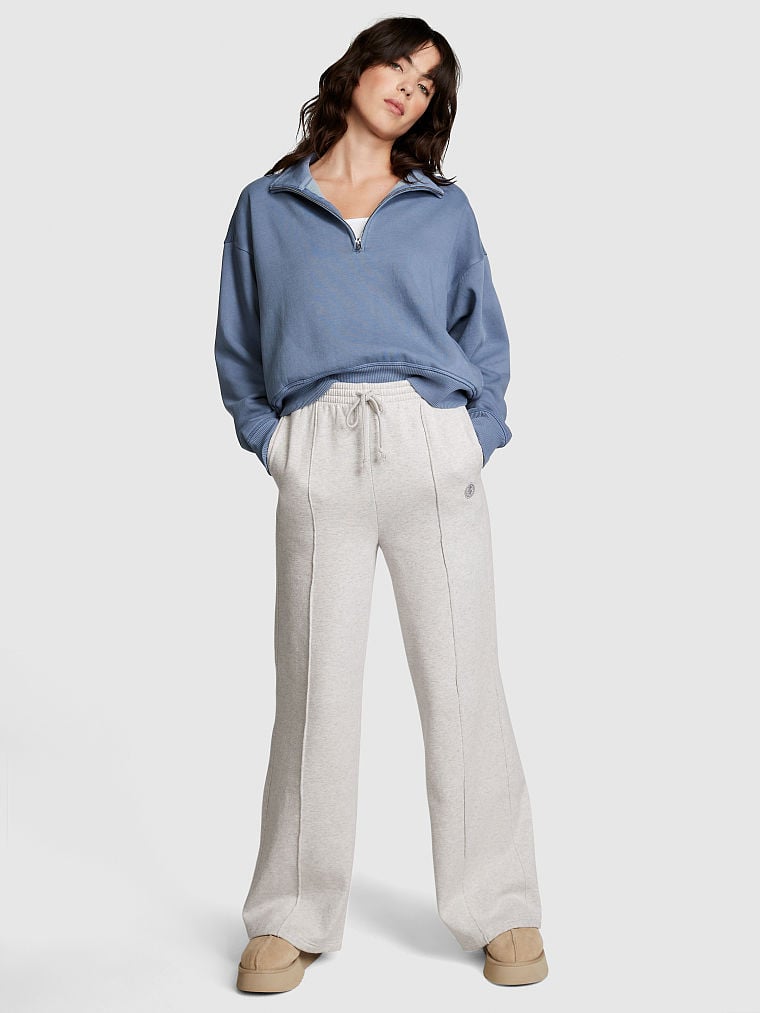 Fleece wide leg sweatpants deals