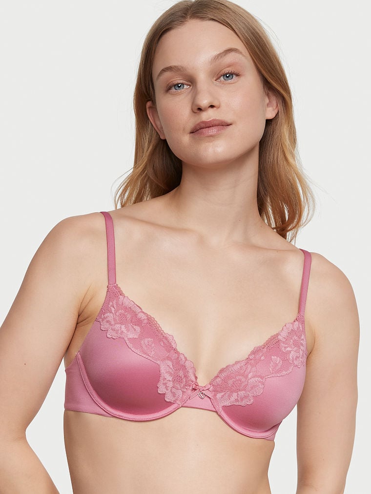 Buy Body By Victoria Lightly Lined Full-Coverage Lace-Trim Bra online in  Dubai