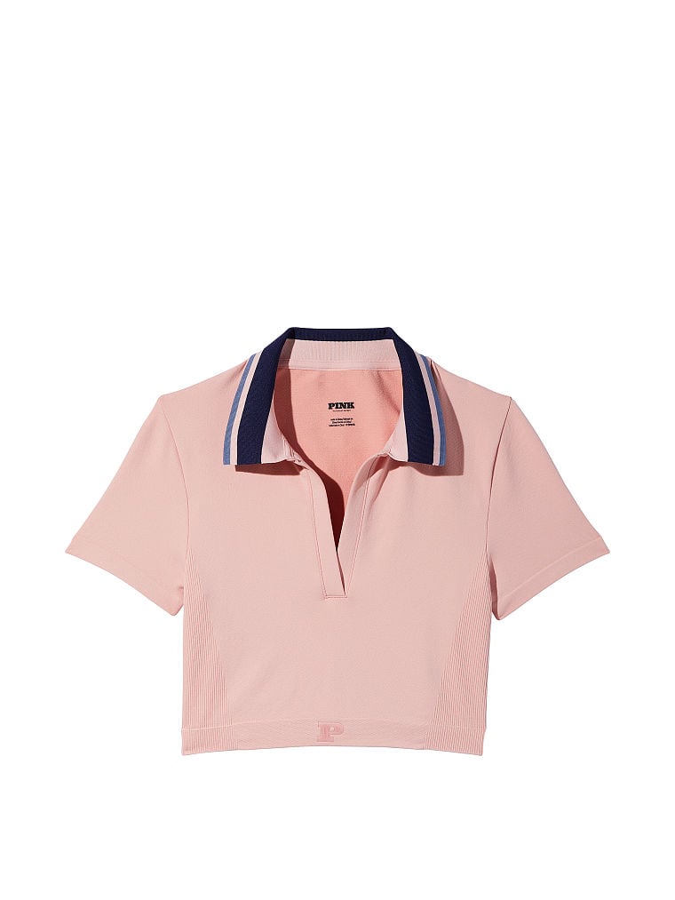 Pale pink polo shirt top