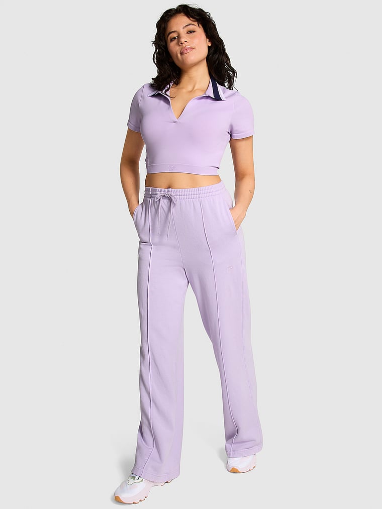 Wide leg sweatpants cropped sale