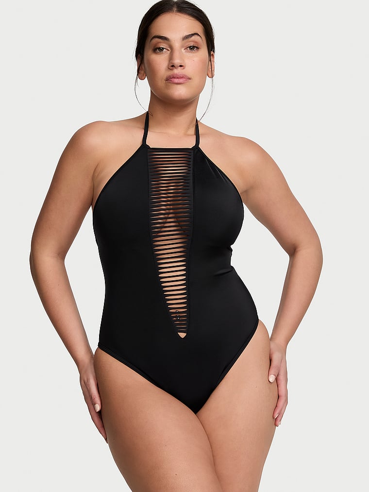 Victoria secret black one piece bathing suit hotsell