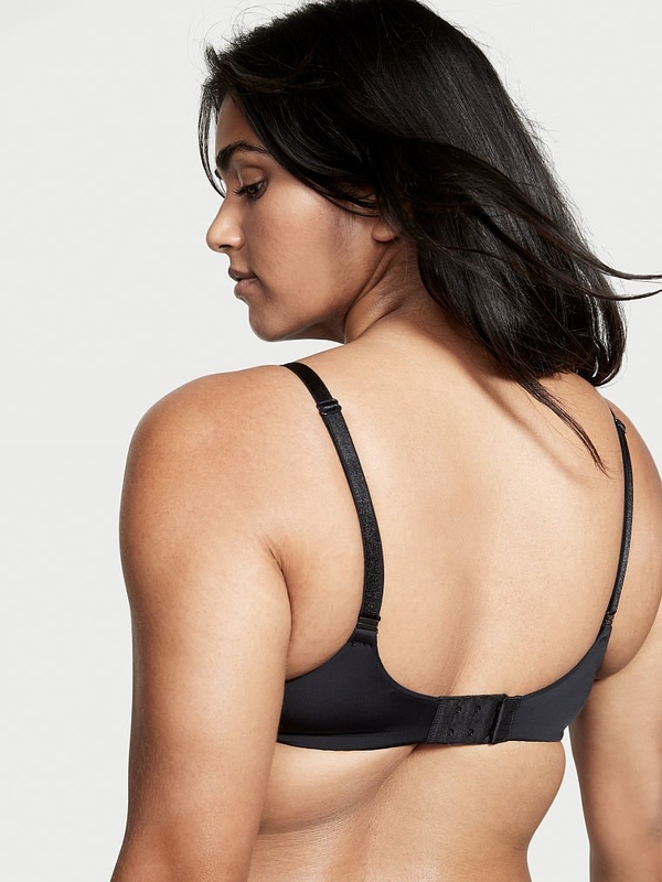 Girl in black shop bra