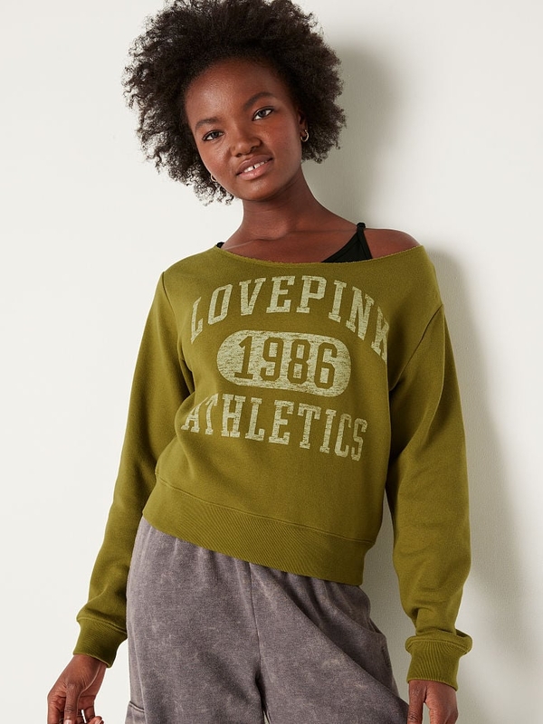 Cropped sale green sweatshirt