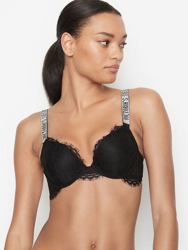 Victoria'S Secret Push Up  Very Sexy Add 2 Cups Shine Strap Smooth Push Up  Bra Black - Womens · Clean Livin Life