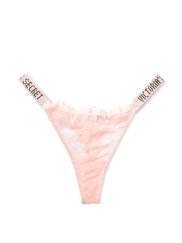 Bombshell Shine Strap Lace Thong Panty