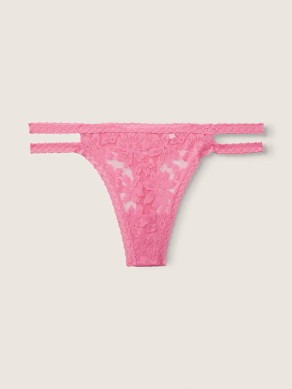 Buy Pink Lace Strappy Thong Panty online in Dubai
