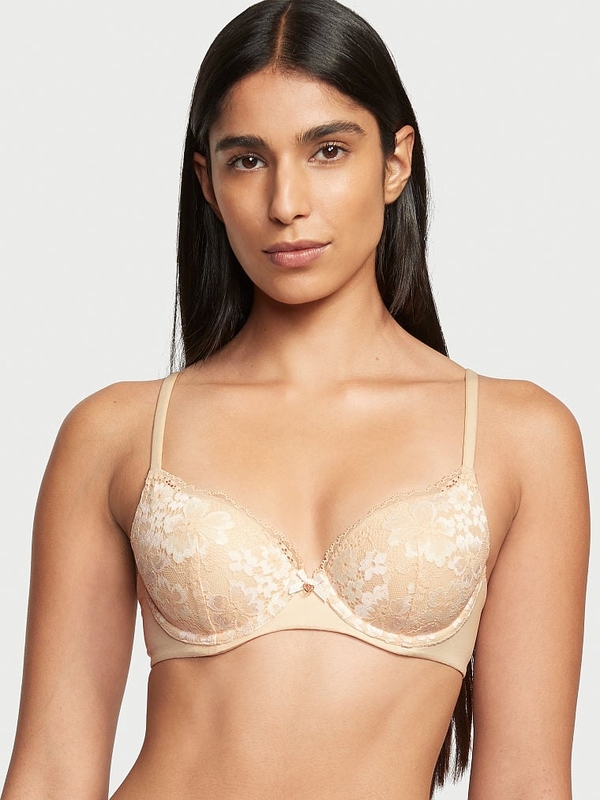 VICTORIAS SECRET BODY BY VICTORIA STRAPLESS BRA LIGHTLY LINED LACE