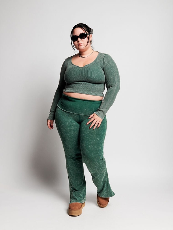 Plus size fold over yoga pants outlet
