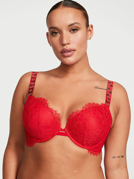 Shine Strap Lace Push-Up Bra