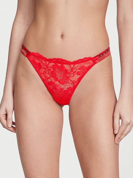 Sexy Women G-string Lingerie with Massage Pearls and Lace Detail (Red)  price in UAE,  UAE