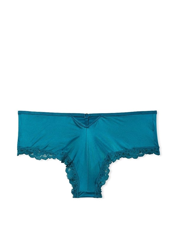 Teal Satin and Lace Knicker Teal Satin Knicker Teal and Gold Knicker Lace  Knicker Cheeky Knicker 