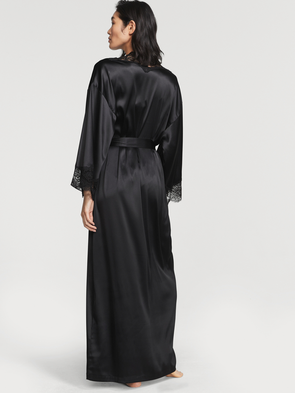 Black hot sale silk robe