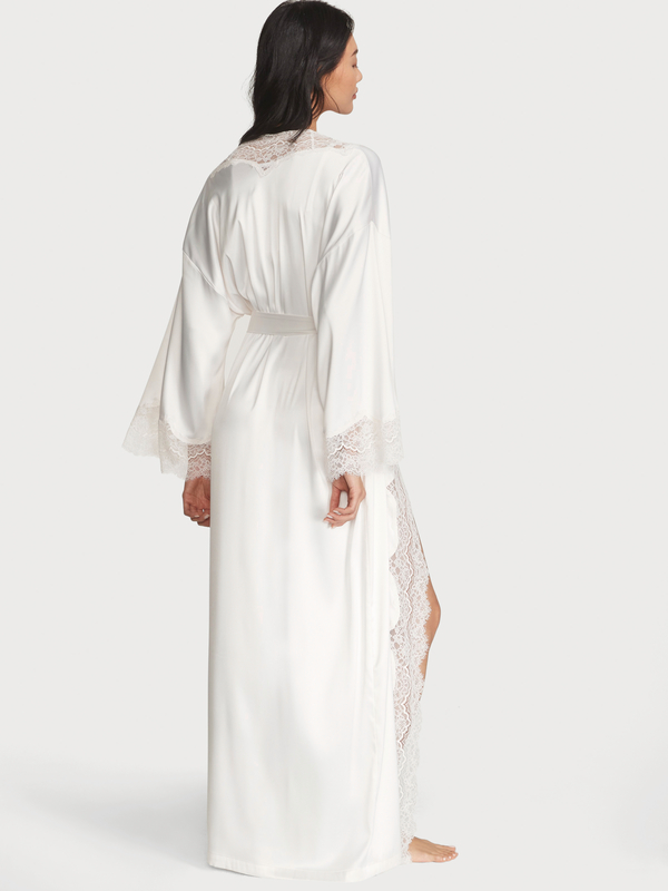 Long white silk robe 2025