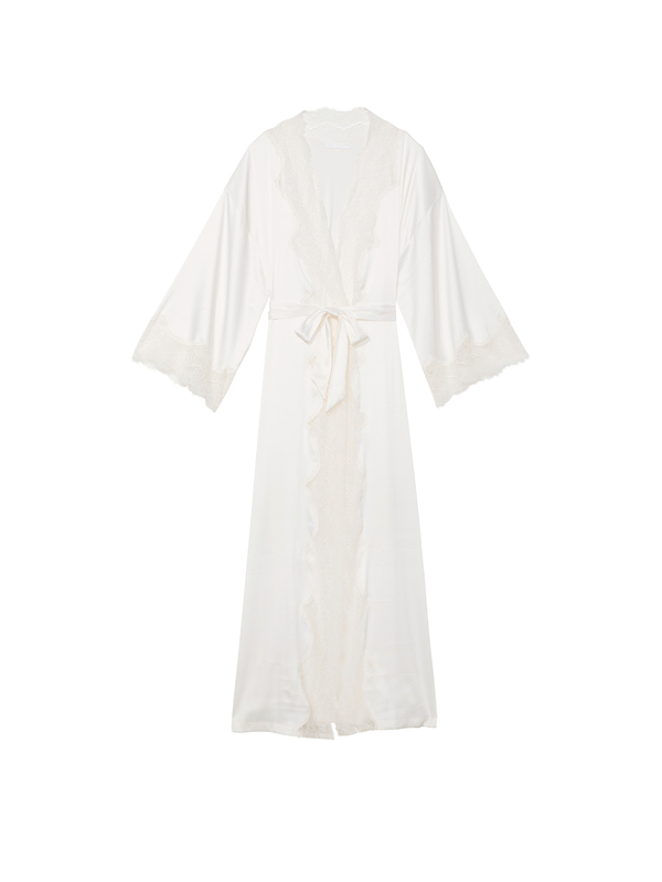 Long white lace robe outlet