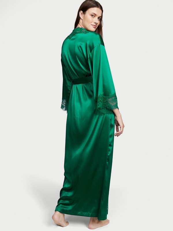 Long satin best sale dressing gown