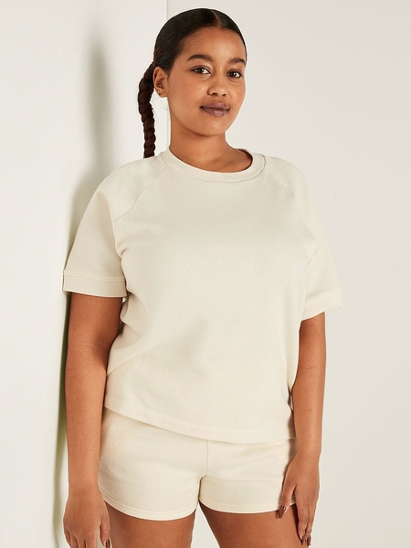 Cropped short sleeve sweatshirt discount