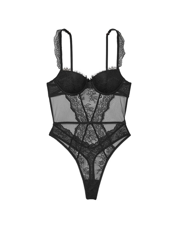 Black lace shop teddy