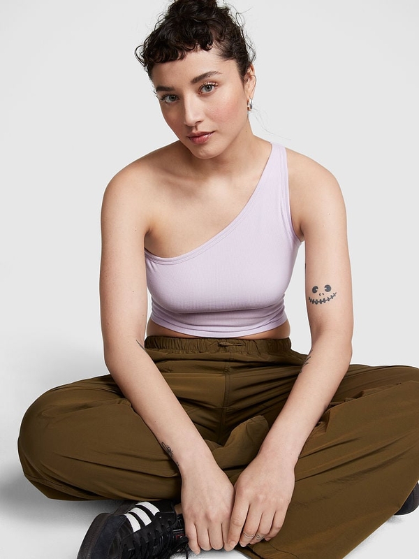 One shoulder crop hot sale