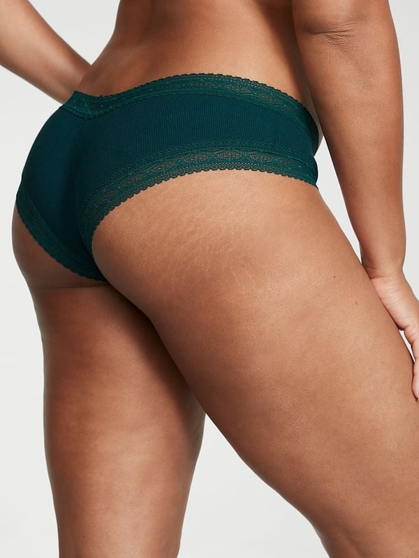 Buy Victoria's Secret Lace Waist Ribbed Cotton Cheeky Panty online