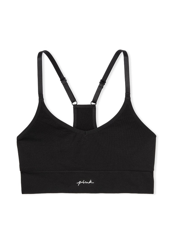 Buy Pink Seamless Racerback Sports Bra online in Dubai