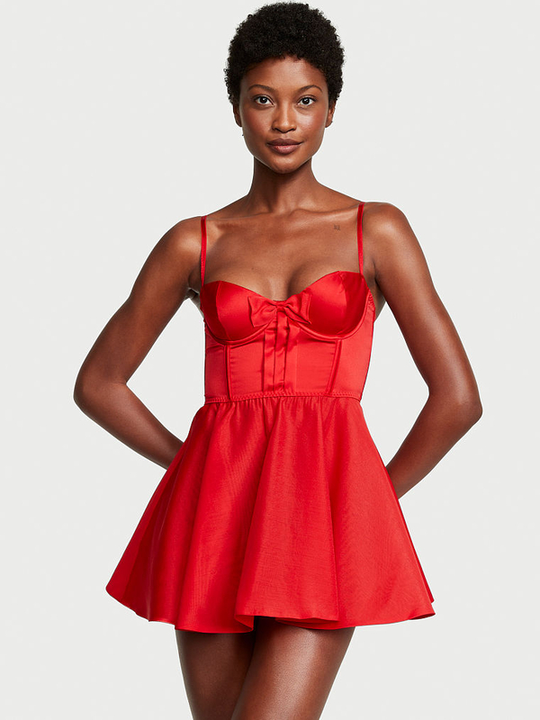 Out from under satin slip dress top