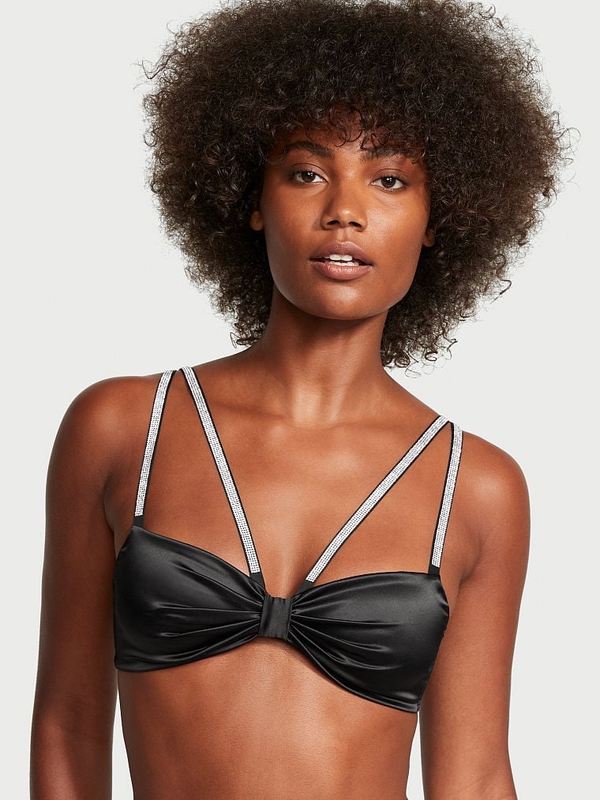 Black satin bralette top new arrivals