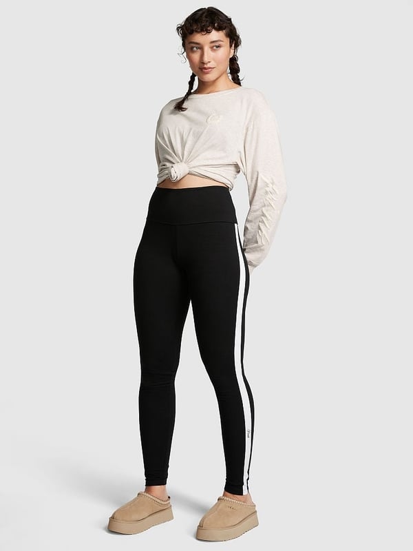 High waisted striped online leggings