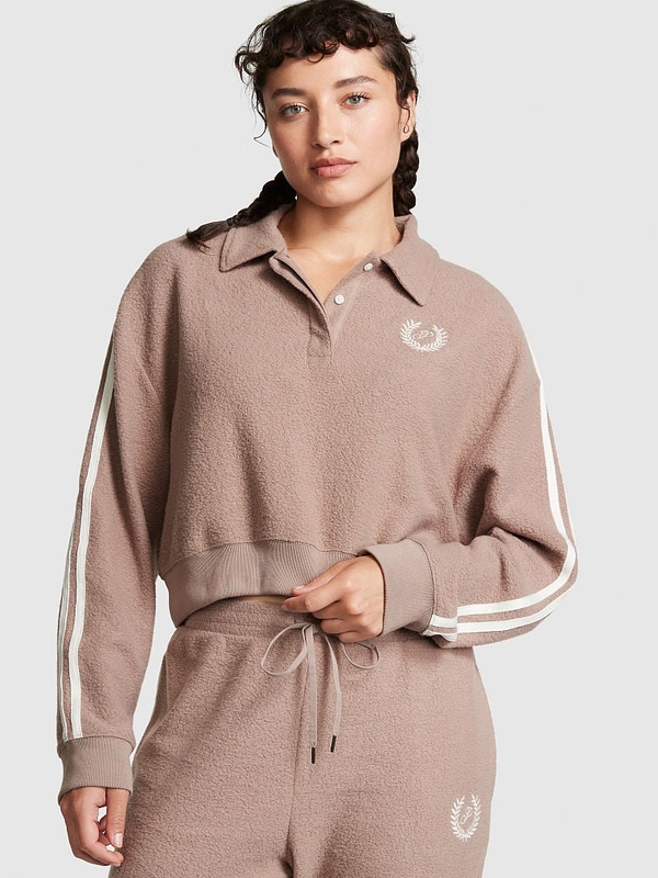 Originals side tape best sale cropped sweatshirt pink