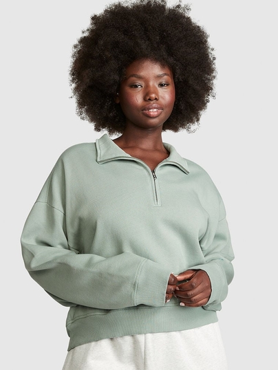Oversized fleece cheap half zip