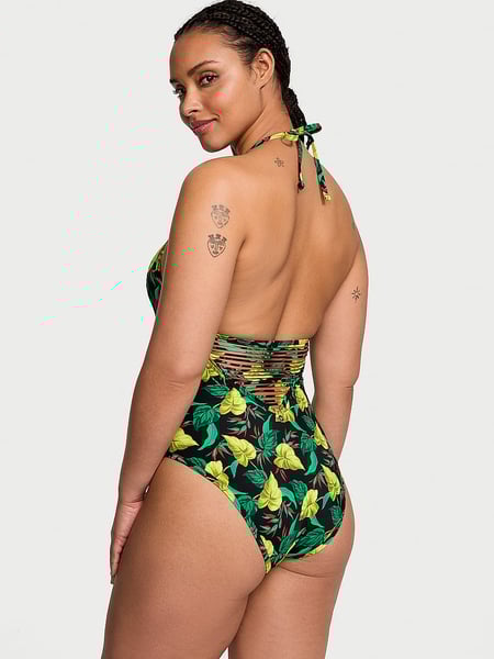 Multi colored one piece swimsuit hotsell