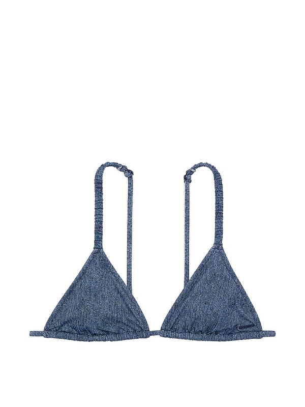 Navy blue triangle bikini top top
