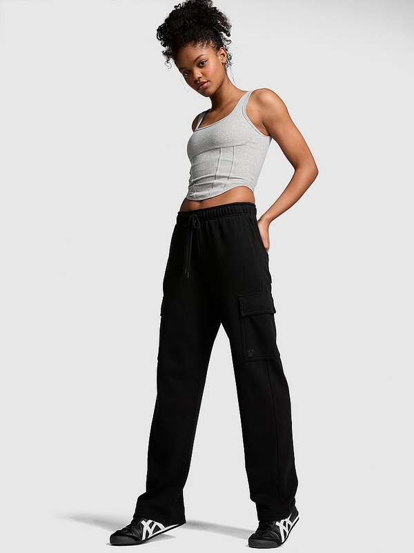 Pink cargo sweatpants sale