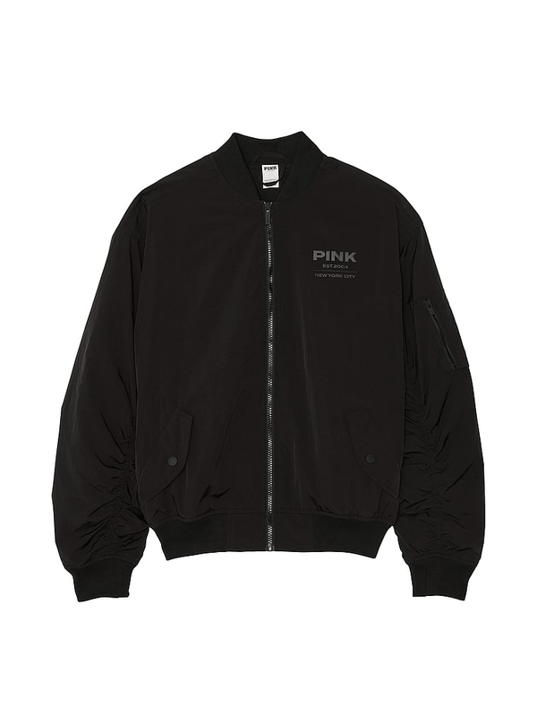 Victoria secret black bomber jacket on sale