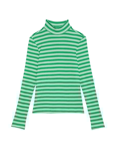 Striped long sleeve turtleneck shirt on sale