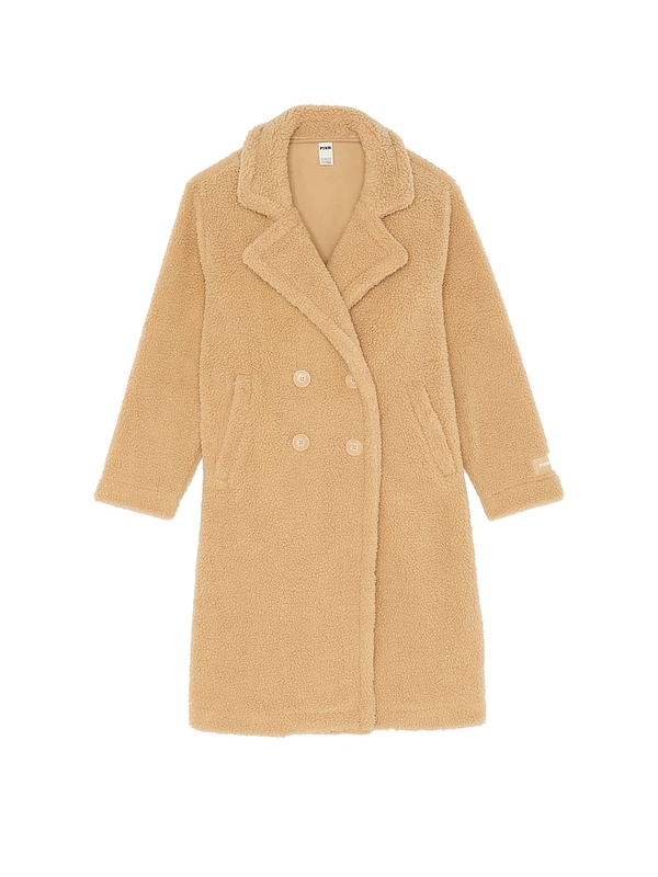 Long tan teddy bear coat clearance