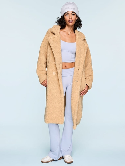 Buy Pink Plush Teddy Long Coat online in Victoria s Secret United Arab Emirates